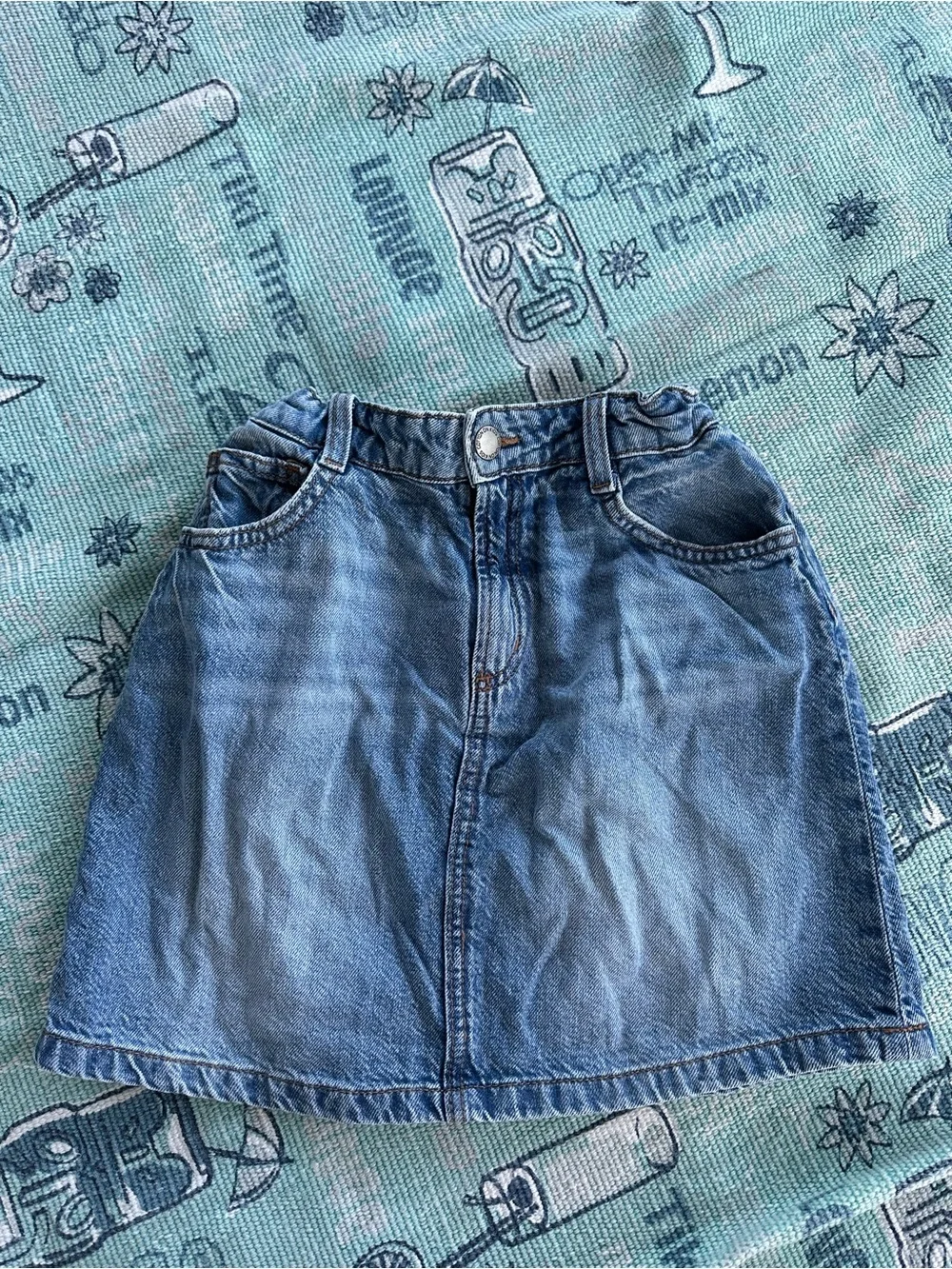 Cotton On Kids Classic Blue Denim A-Line Skirt Size 9-10